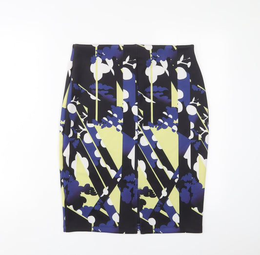Marks and Spencer Womens Multicoloured Geometric Polyester A-Line Skirt Size 14