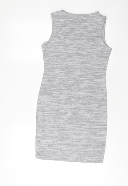 Select Womens Grey Polyester Bodycon Size 10 Crew Neck Pullover