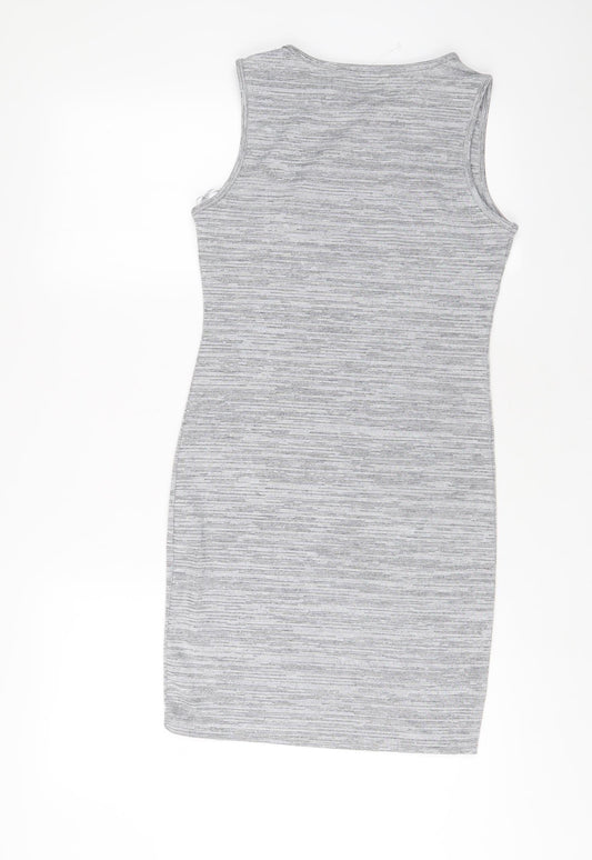 Select Womens Grey Polyester Bodycon Size 10 Crew Neck Pullover