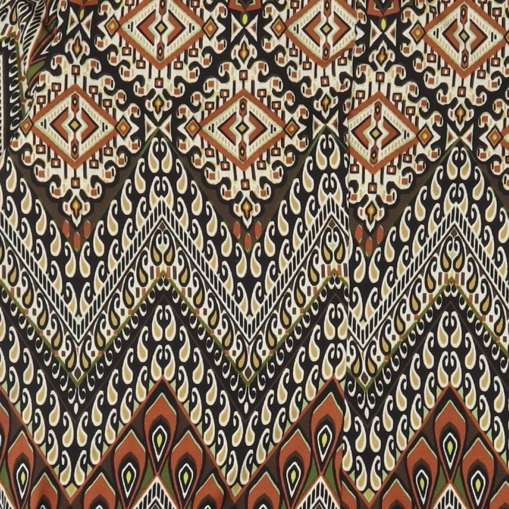 RMLL Womens Brown Fair Isle Polyester Sheath Size 12 Boat Neck Pullover - Keyhole neck