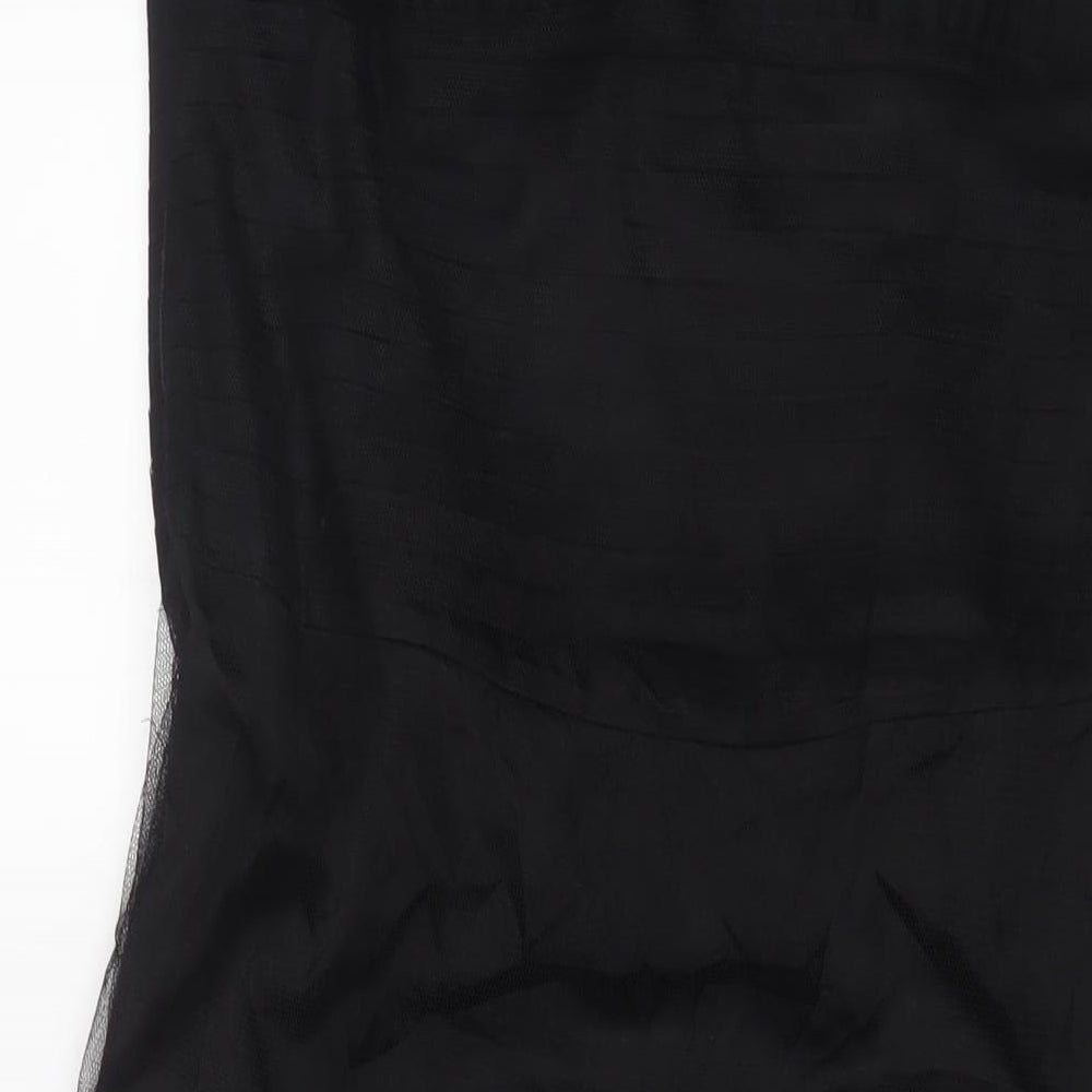 Monsoon Womens Black Polyester A-Line Size 14 Sweetheart Zip