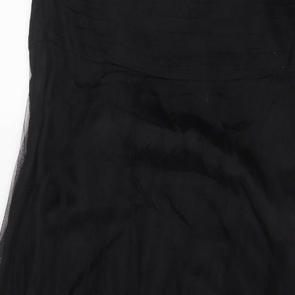 Monsoon Womens Black Polyester A-Line Size 14 Sweetheart Zip