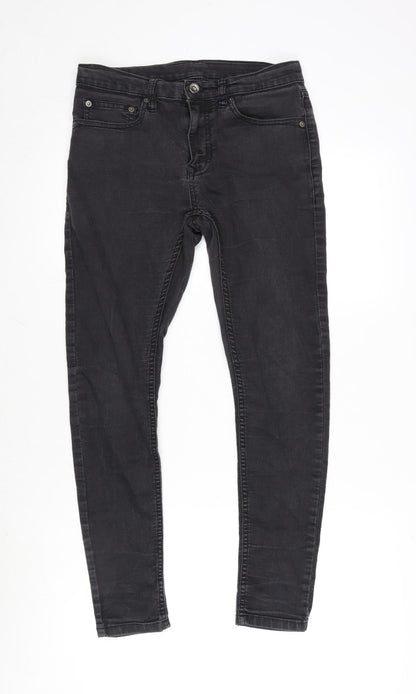 Mens UK Size 32 in Topman Regular Fit Straight Grey Jeans