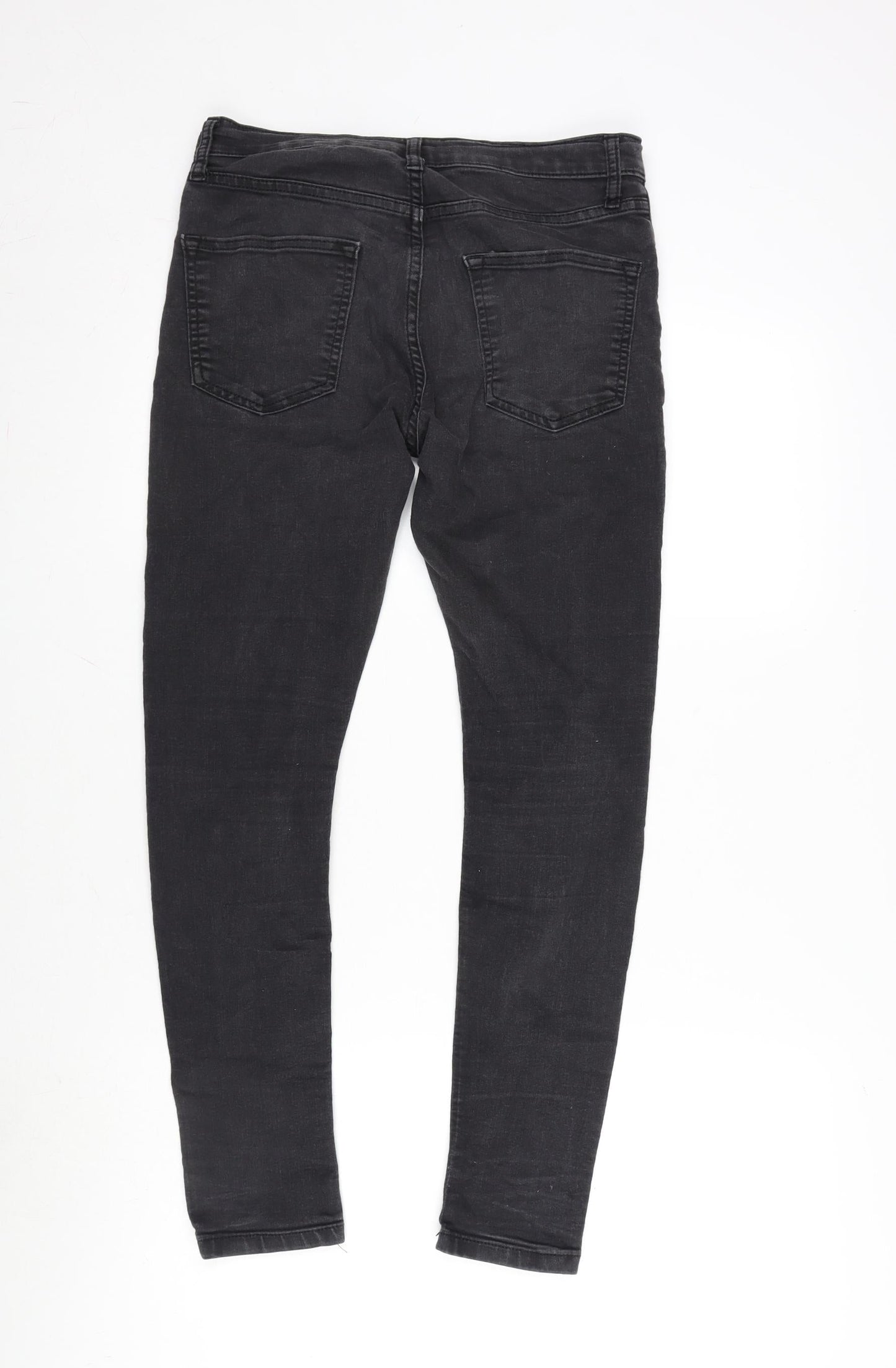 Mens UK Size 32 in Topman Regular Fit Straight Grey Jeans