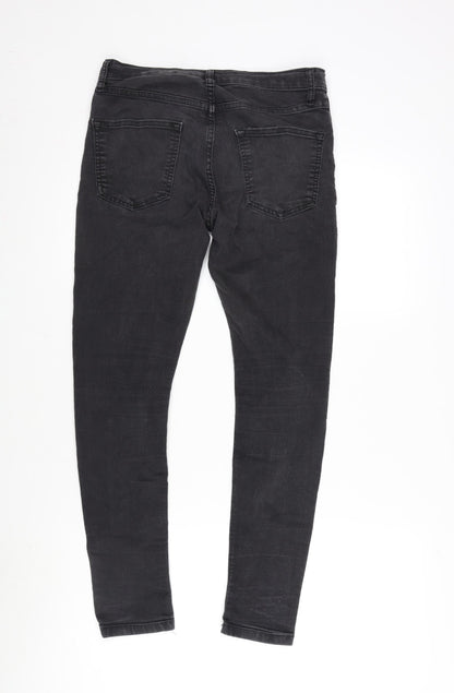 Mens UK Size 32 in Topman Regular Fit Straight Grey Jeans