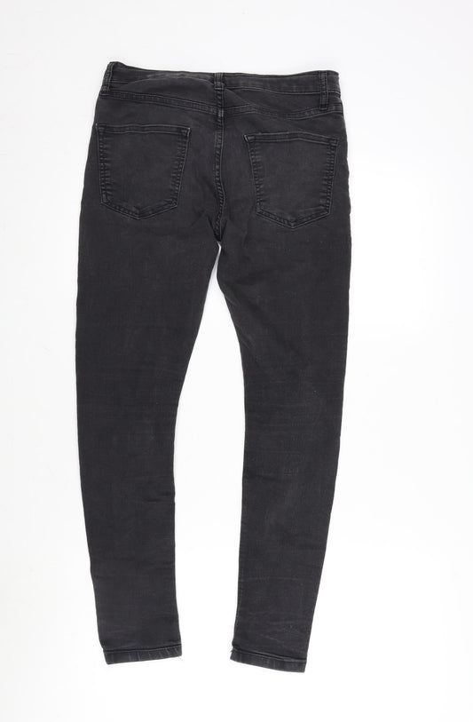 Mens UK Size 32 in Topman Regular Fit Straight Grey Jeans
