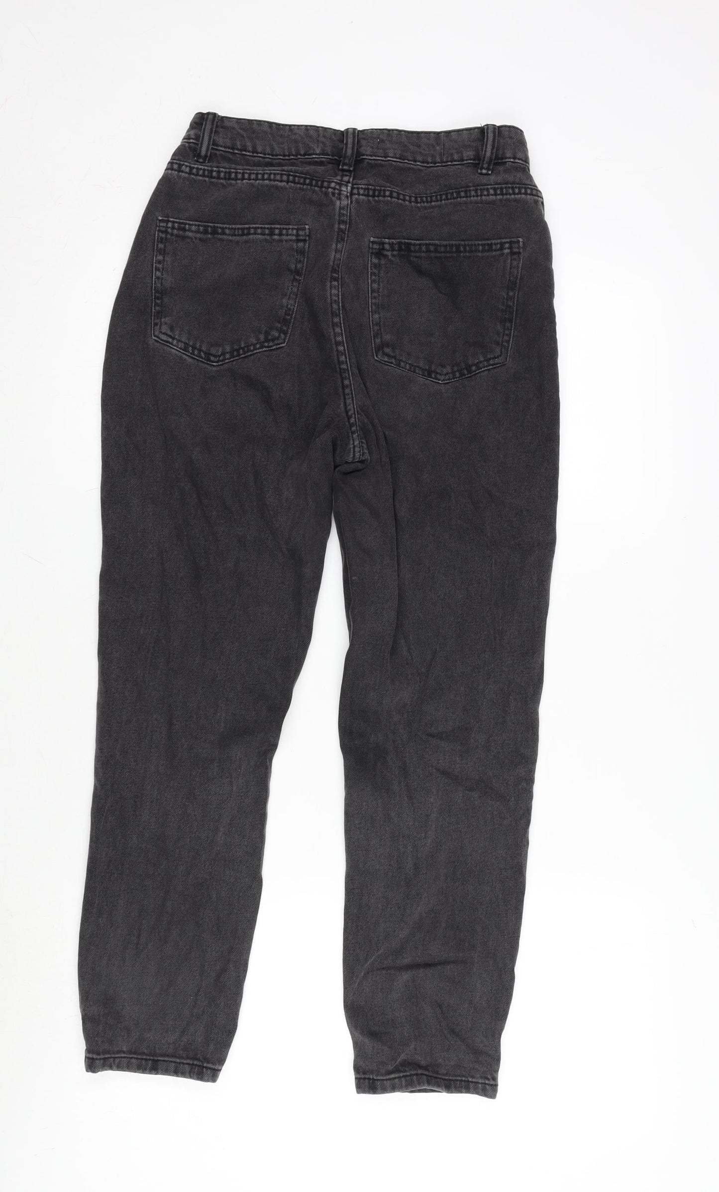 Denim & Co. Womens Grey Cotton Straight Jeans Size 6 L25 in Regular Zip