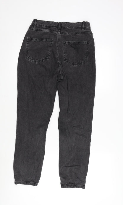 Denim & Co. Womens Grey Cotton Straight Jeans Size 6 L25 in Regular Zip