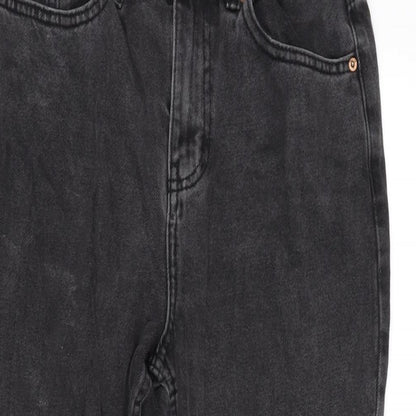 Denim & Co. Womens Grey Cotton Straight Jeans Size 6 L25 in Regular Zip