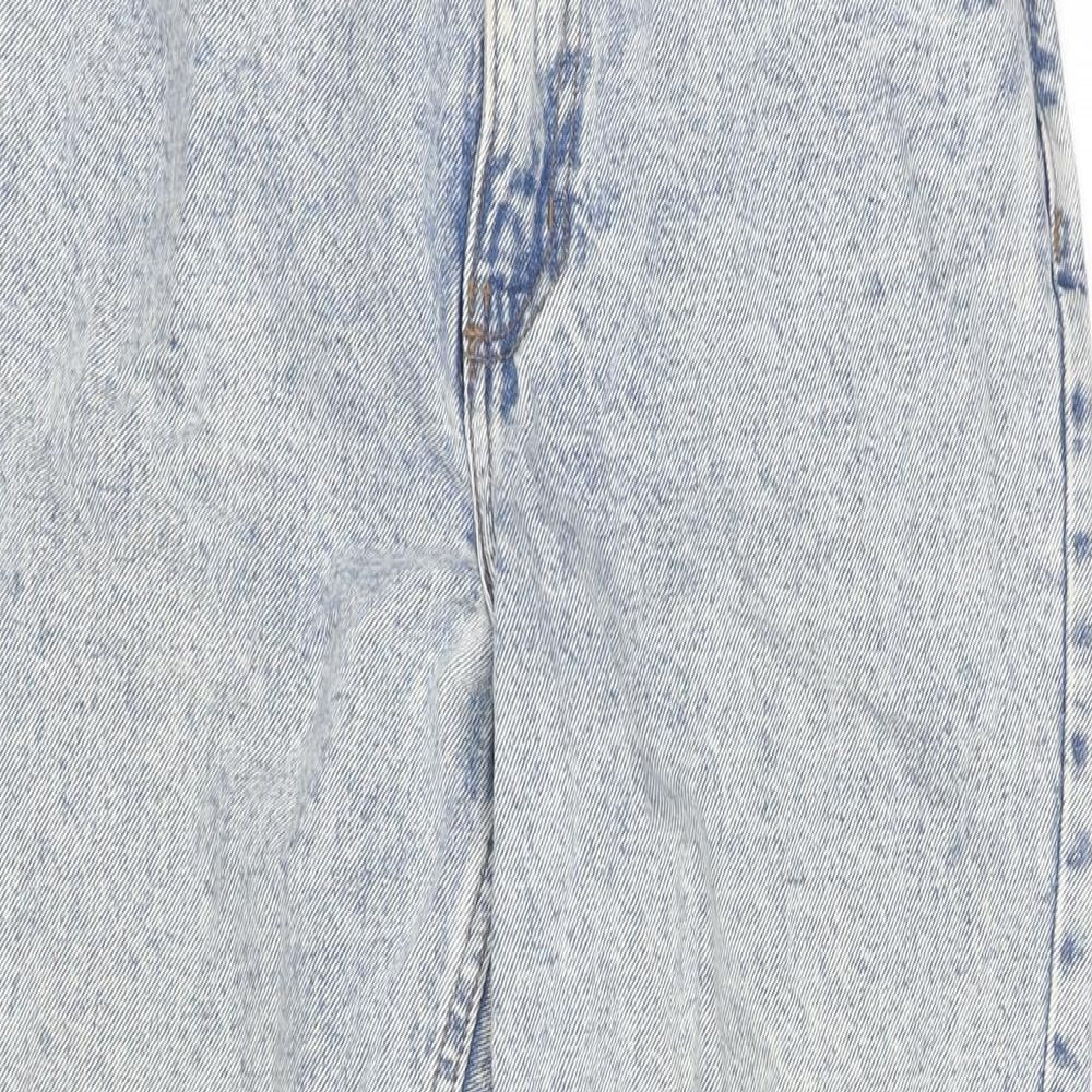 Denim & Co. Womens Blue Cotton Tapered Jeans Size 8 L27 in Regular Zip