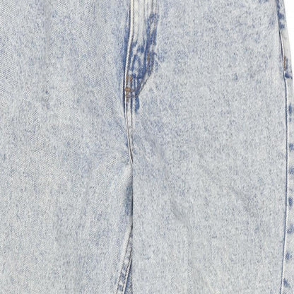 Denim & Co. Womens Blue Cotton Tapered Jeans Size 8 L27 in Regular Zip