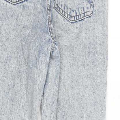 Denim & Co. Womens Blue Cotton Tapered Jeans Size 8 L27 in Regular Zip