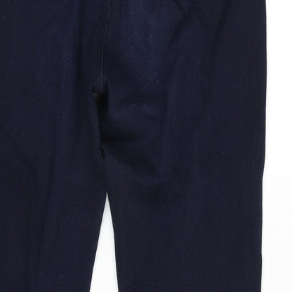 Dorothy Perkins Womens Blue Cotton Blend Tapered Jeans Size 10 L28 in Regular