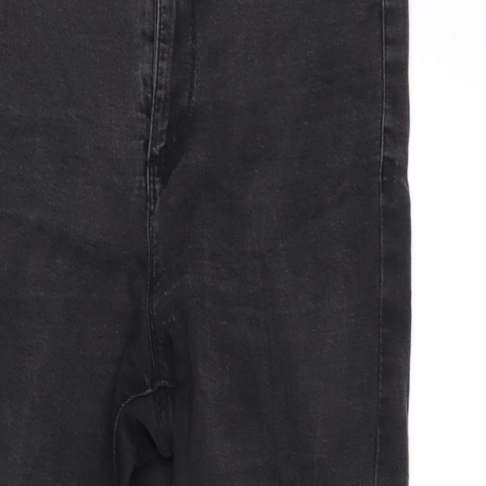 Denim & Co. Womens Grey Cotton Blend Tapered Jeans Size 12 L27 in Regular Zip - Raw Hem