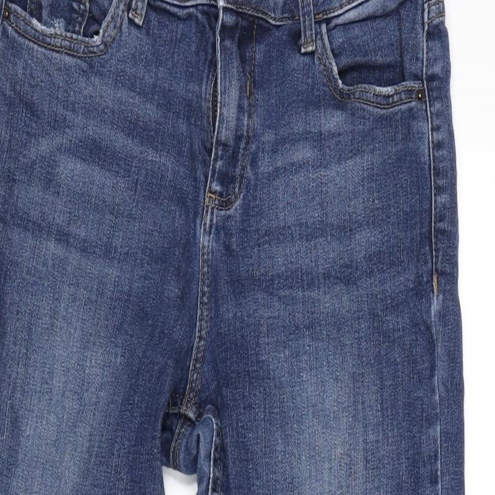 Dorothy Perkins Womens Blue Cotton Blend Tapered Jeans Size 8 L26.5 in Regular Zip
