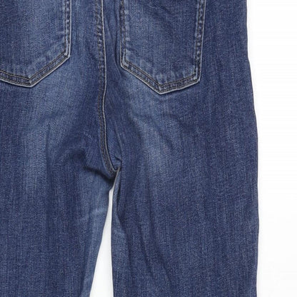Dorothy Perkins Womens Blue Cotton Blend Tapered Jeans Size 8 L26.5 in Regular Zip