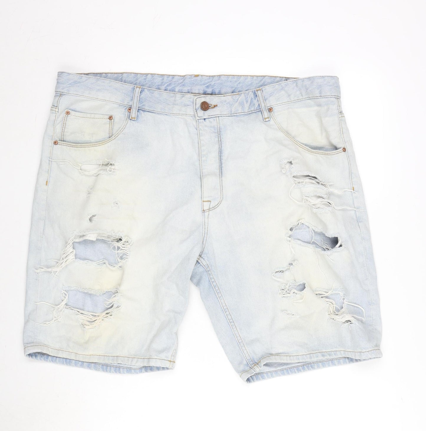 ASOS Mens Blue Cotton Bermuda Shorts Size 42 in L10 in Regular Button