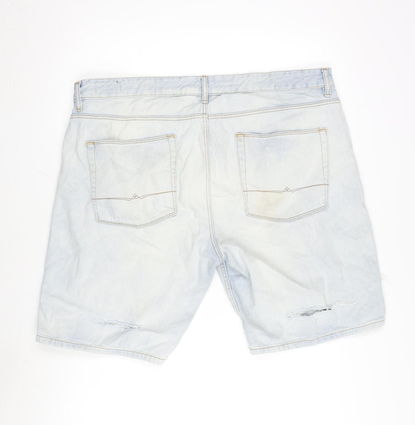 ASOS Mens Blue Cotton Bermuda Shorts Size 42 in L10 in Regular Button