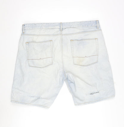 ASOS Mens Blue Cotton Bermuda Shorts Size 42 in L10 in Regular Button