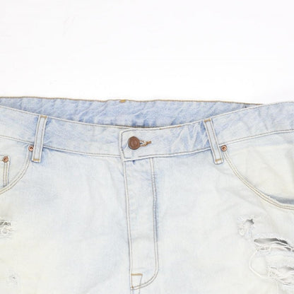 ASOS Mens Blue Cotton Bermuda Shorts Size 42 in L10 in Regular Button