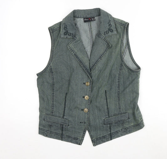 Womens UK Size 14 Oscar B Green Gilet