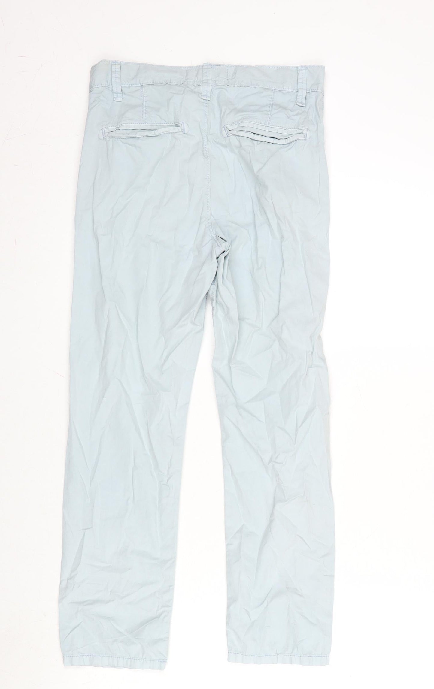H&M Girls Blue Cotton Straight Jeans Size 9-10 Years L23 in Regular Zip