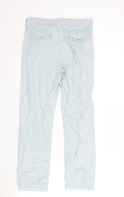 H&M Girls Blue Cotton Straight Jeans Size 9-10 Years L23 in Regular Zip