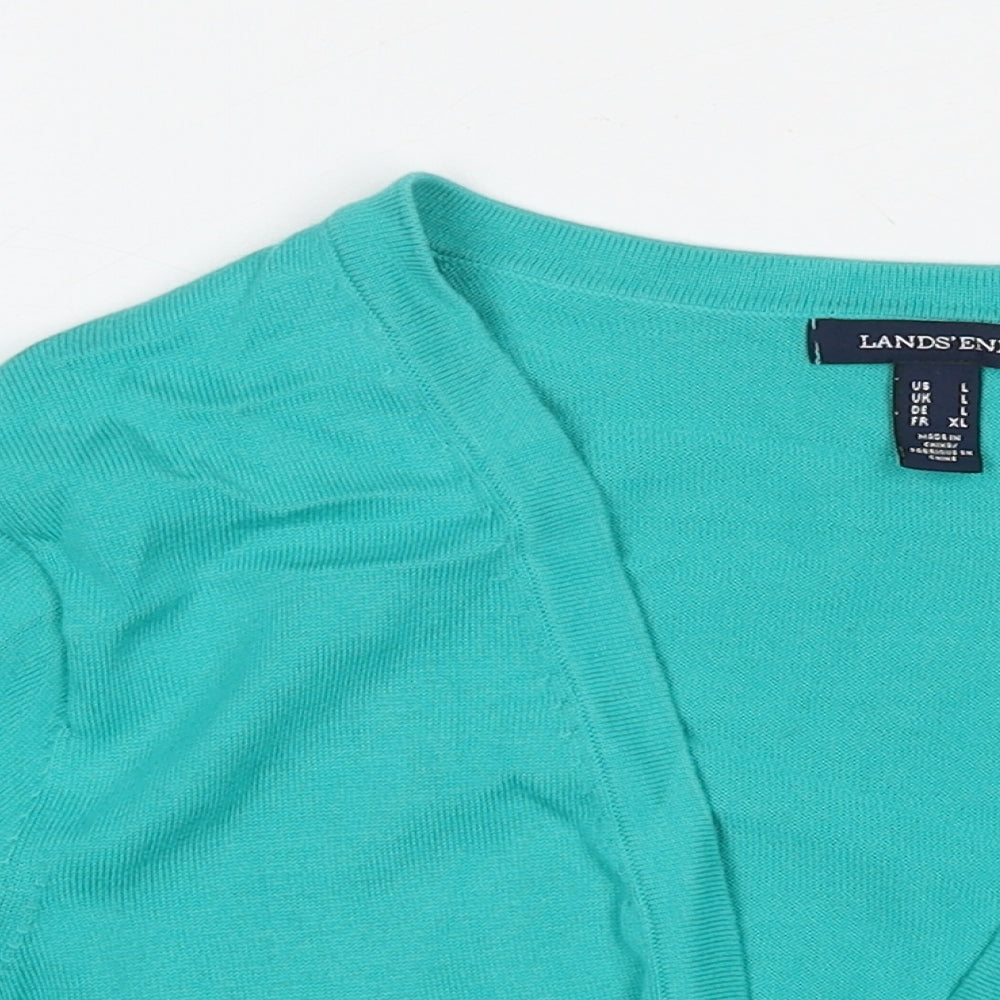 Womens UK Size L Lands' End Blue Cape Jumper