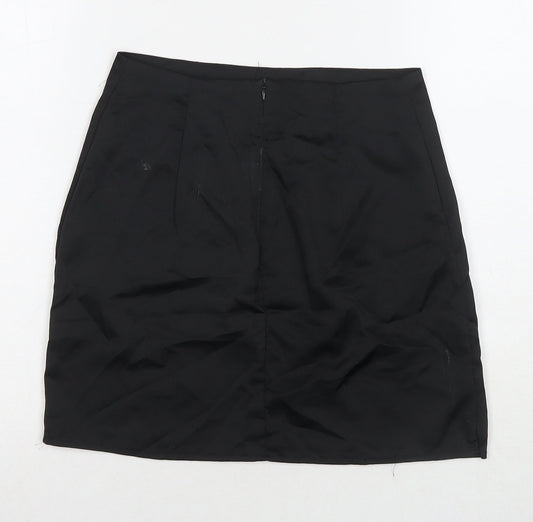 Missguided Womens Black Polyester Mini Skirt Size 6 Zip