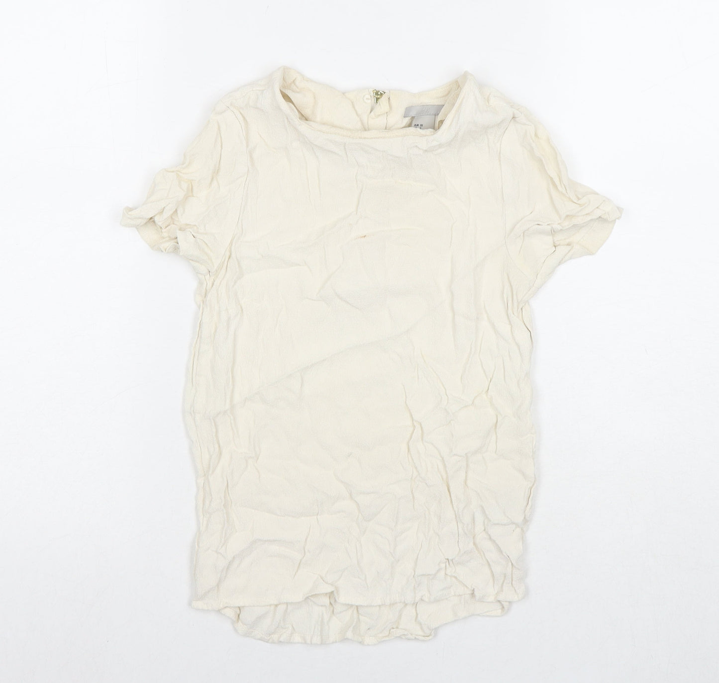Womens UK Size 4 H&M Ivory Basic Blouse