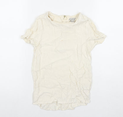 Womens UK Size 4 H&M Ivory Basic Blouse