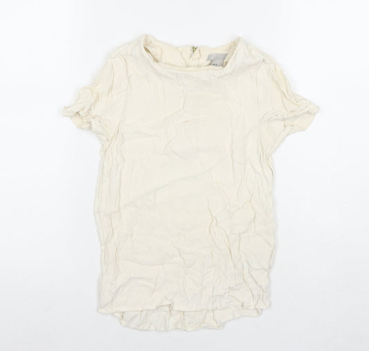 Womens UK Size 4 H&M Ivory Basic Blouse