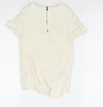 Womens UK Size 4 H&M Ivory Basic Blouse
