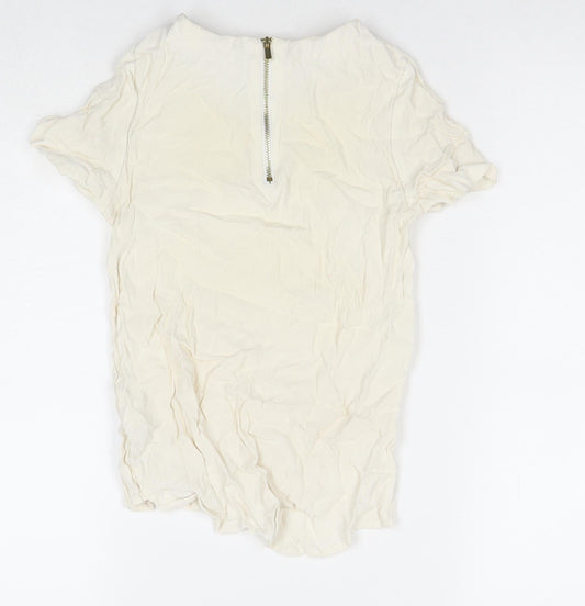 Womens UK Size 4 H&M Ivory Basic Blouse