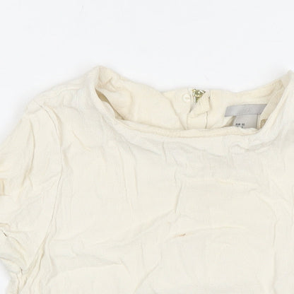 Womens UK Size 4 H&M Ivory Basic Blouse
