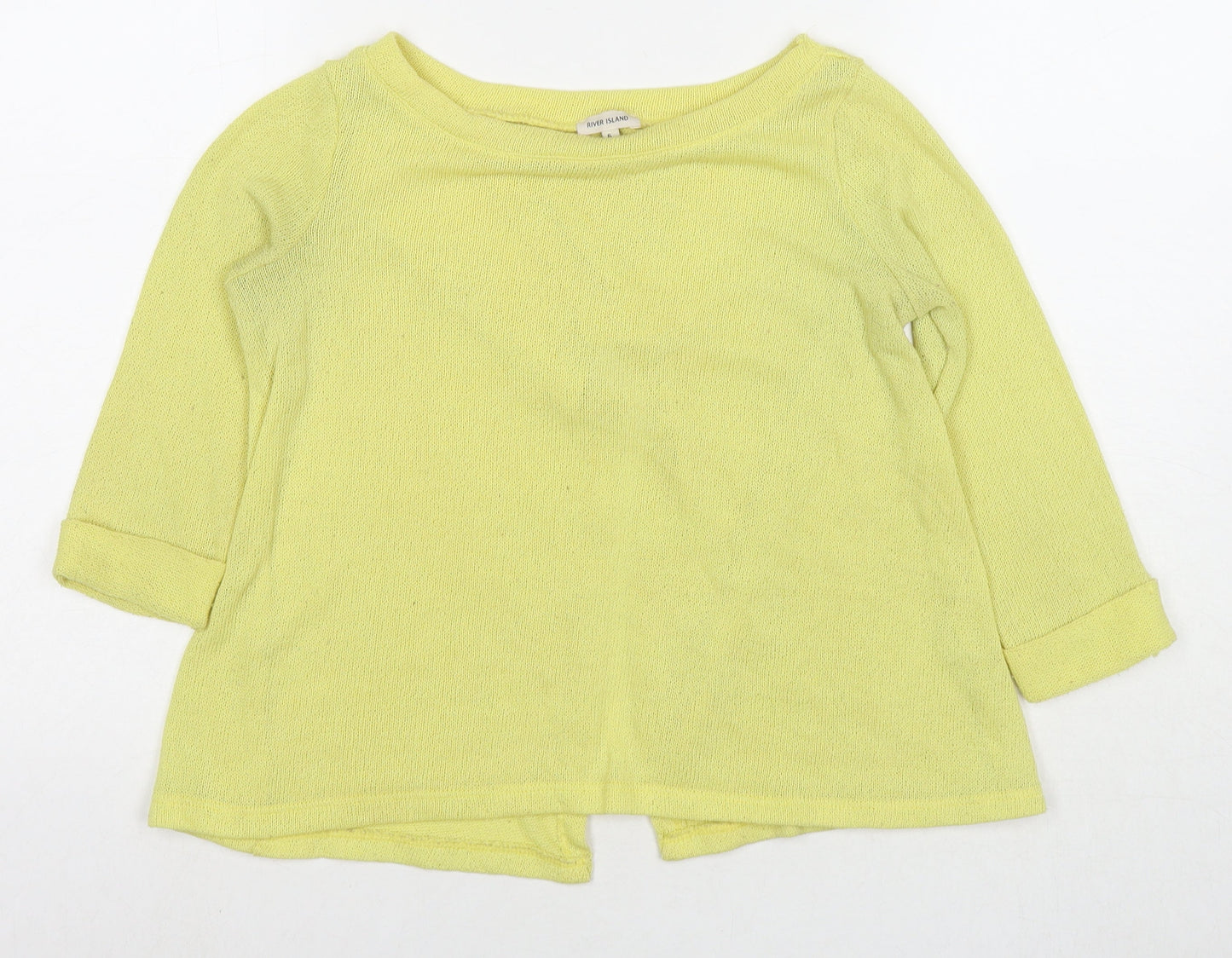 Womens UK Size 6 River Island Yellow Pullover Jumper