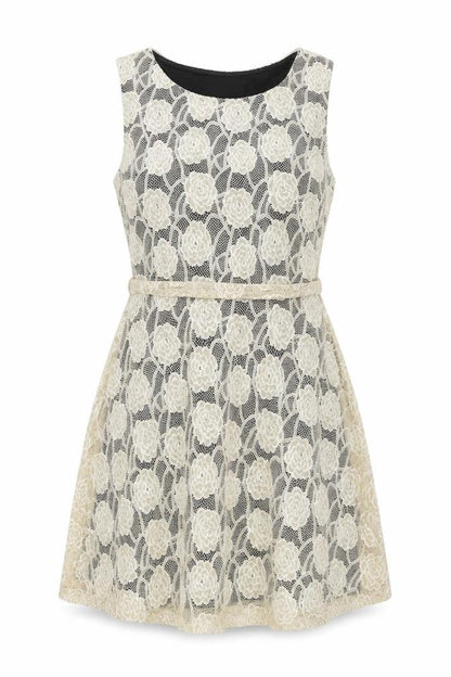 Mela London Womens Ivory Polyester A-Line Size 8 Round Neck Pullover