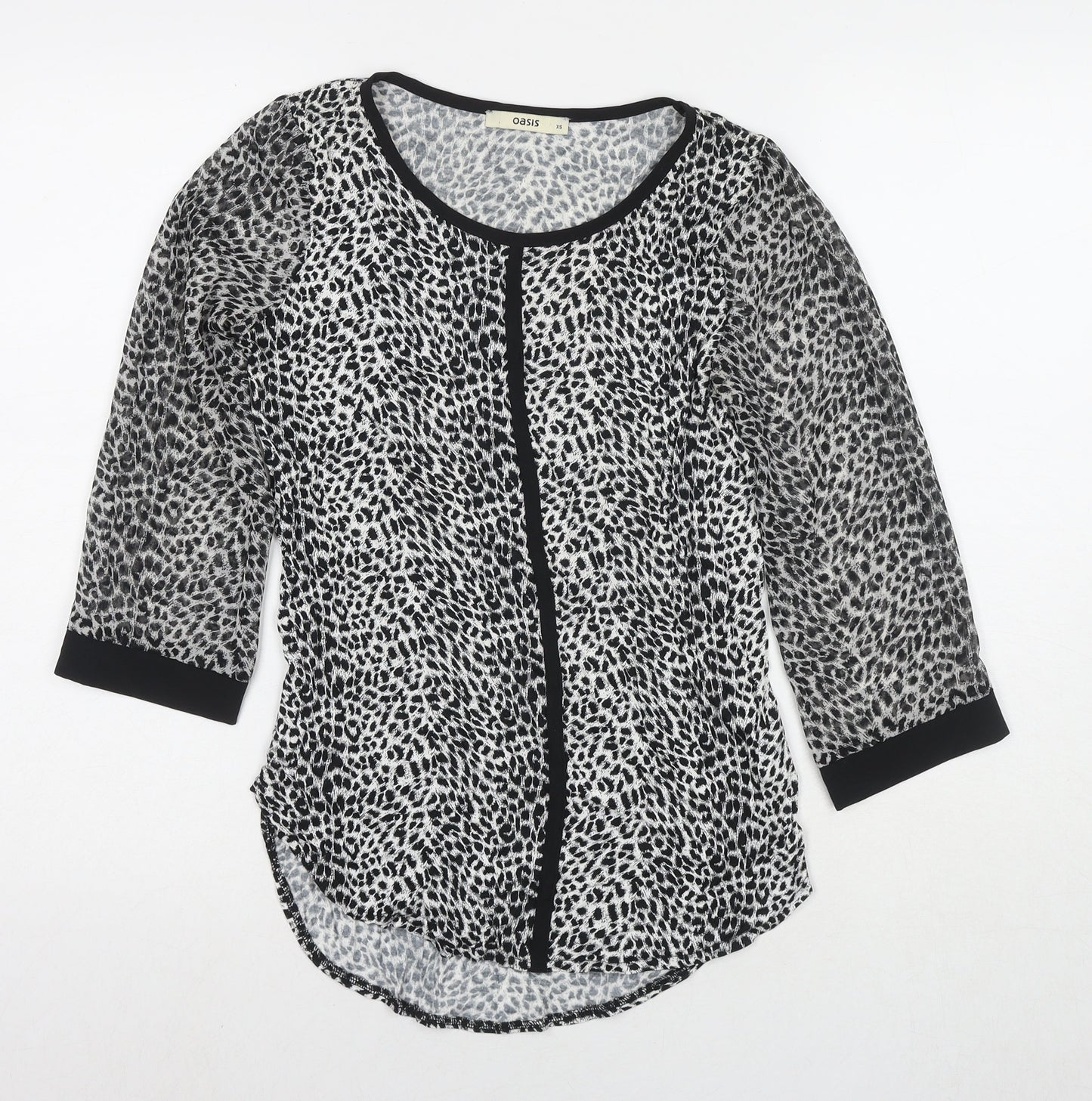 Womens UK Size XS Oasis Grey Basic Blouse