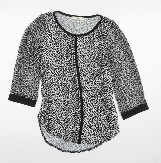 Womens UK Size XS Oasis Grey Basic Blouse