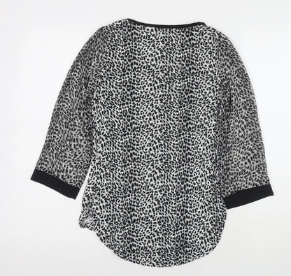 Womens UK Size XS Oasis Grey Basic Blouse