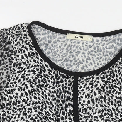 Womens UK Size XS Oasis Grey Basic Blouse