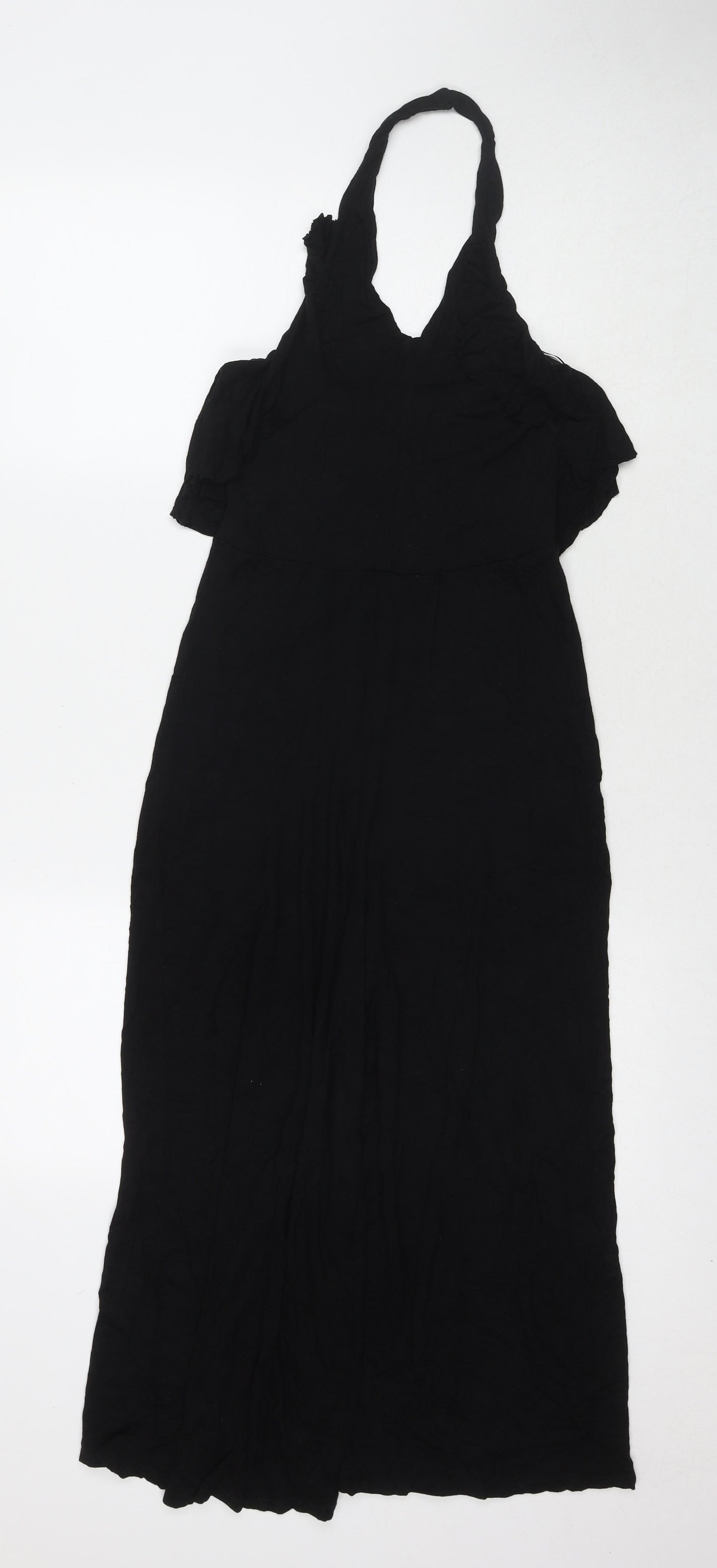 QED London Womens Black Viscose Jumpsuit One-Piece Size 10 L20 in Pullover