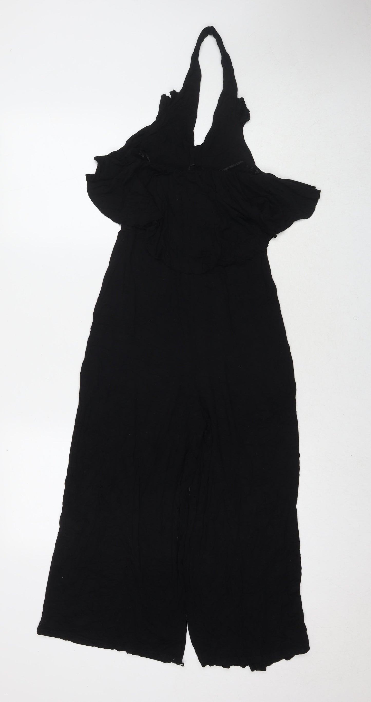 QED London Womens Black Viscose Jumpsuit One-Piece Size 10 L20 in Pullover