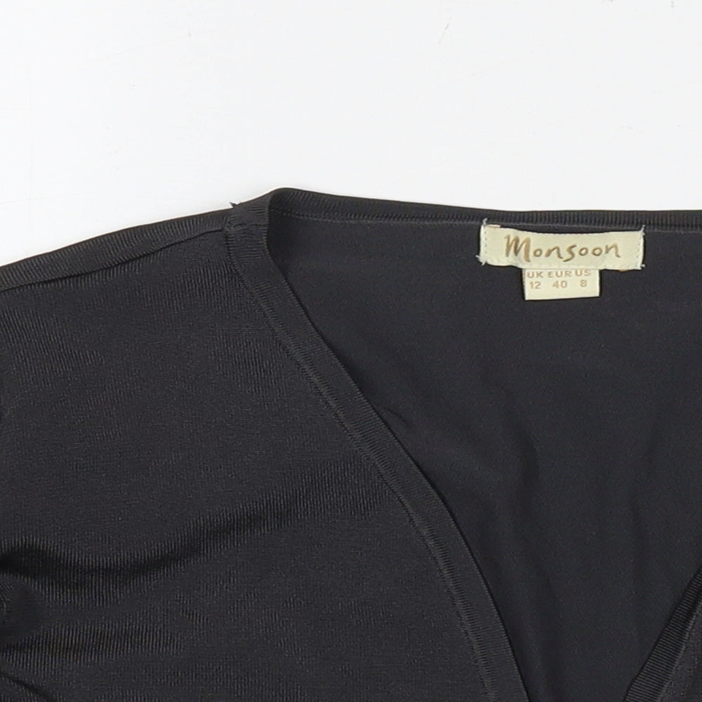 Womens UK Size 12 Monsoon Grey Cape Jumper
