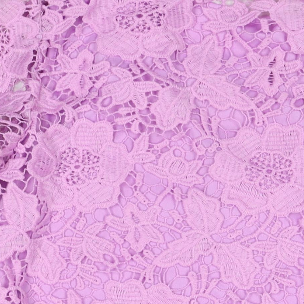 Damart Womens Purple Polyester Tunic Blouse Size 10 Round Neck