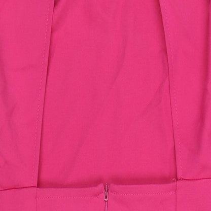 Mohito Womens Pink Polyester A-Line Size 10 Round Neck Zip - Cut Out Detail