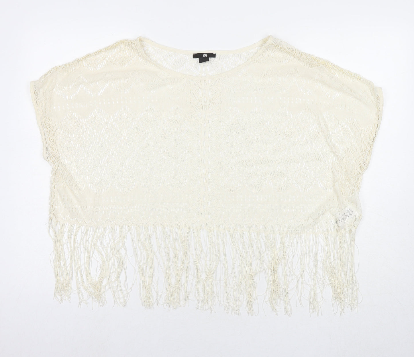 Womens UK Size M H&M Ivory Basic T-Shirt