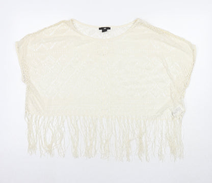 Womens UK Size M H&M Ivory Basic T-Shirt