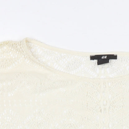 Womens UK Size M H&M Ivory Basic T-Shirt