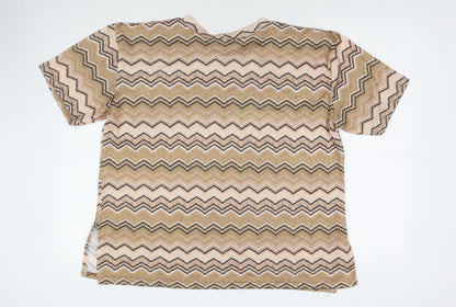 Womens UK Size 14 Stylewise Beige Basic T-Shirt